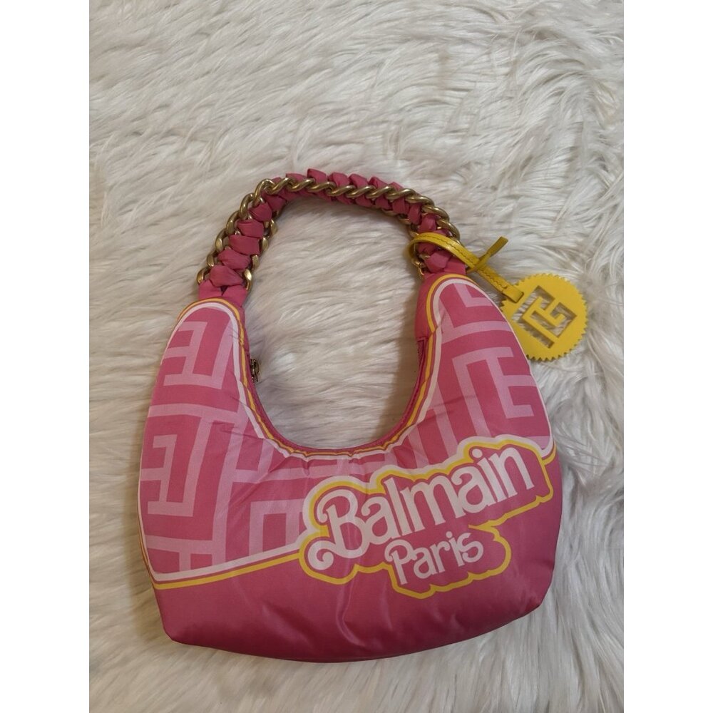 Balmain x Barbie Mini Pillow Monogram Shoulder Bag Rose Clair - Picture 2 of 9